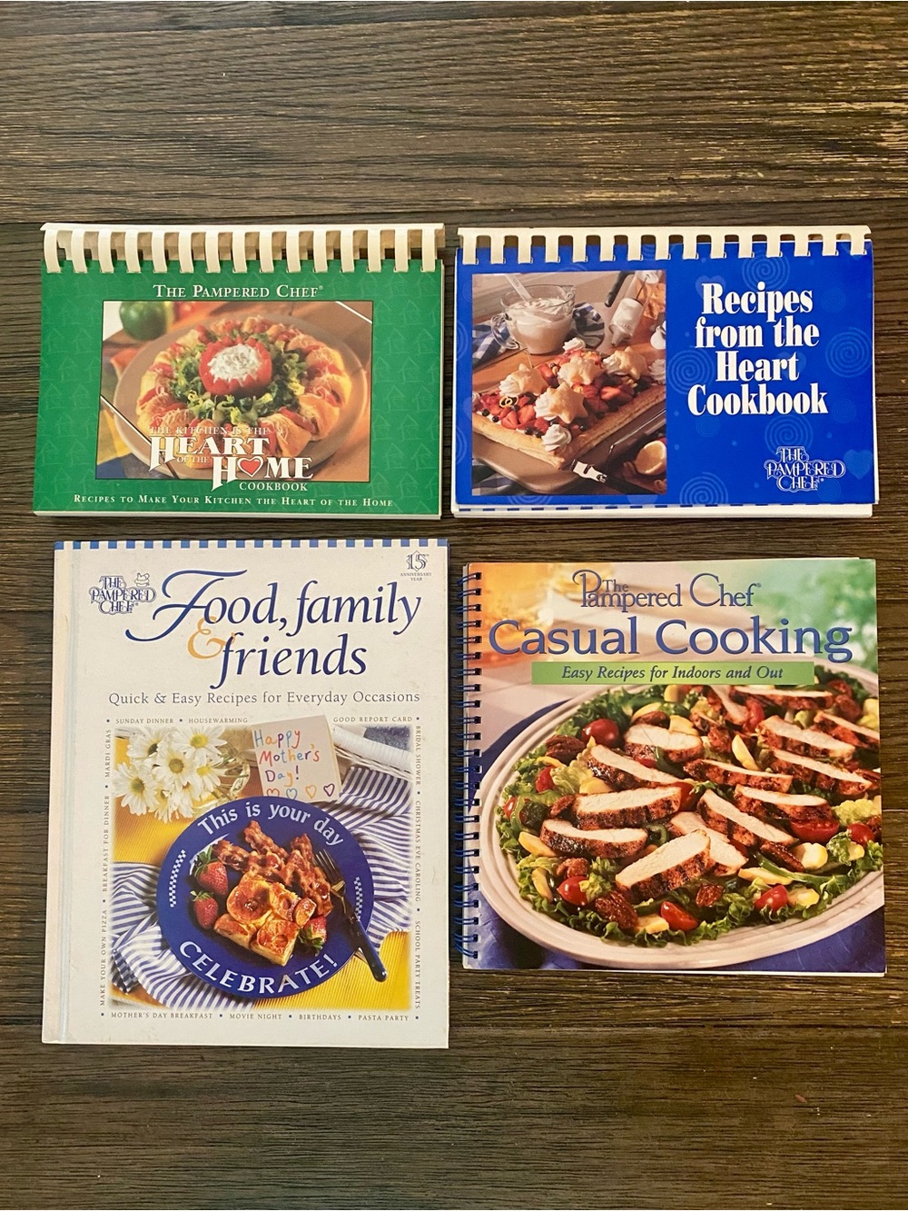 Vintage The Pampered Chef Cookbook Bundle 4 Book Lot Recipes Heart Home Dining